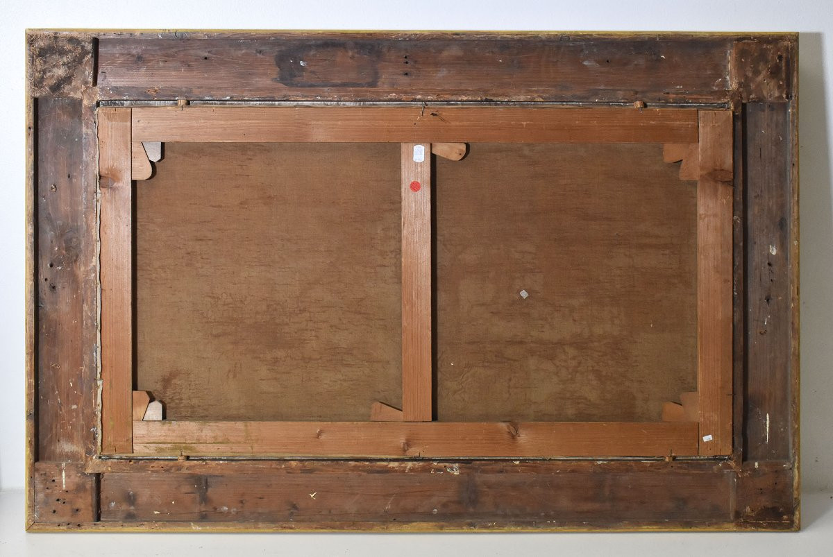 DIPINTI ANTICHI CON PAESAGGI CON GREGGE E PASTORE, OLIO SU TELA, DEL XIX SECOLO. (QP712)-photo-7