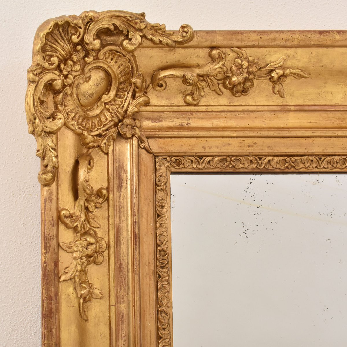 SPECCHIO ANTICO RETTANGOLARE, SPECCHIERA  ANTICA, CORNICE DORATA, XIX SECOLO. (SPR202)-photo-2