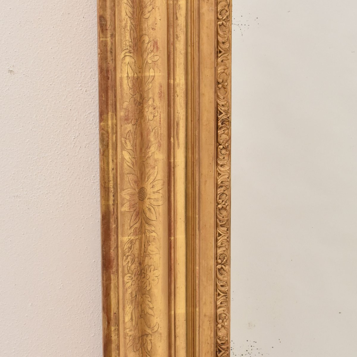 SPECCHIO ANTICO RETTANGOLARE, SPECCHIERA  ANTICA, CORNICE DORATA, XIX SECOLO. (SPR202)-photo-4