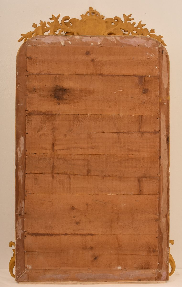 SPECCHIO ANTICO CON PUTTI E CIMASA,   LUIGI FILIPPO, CORNICE DORATA, XIX  (SPC203)-photo-7