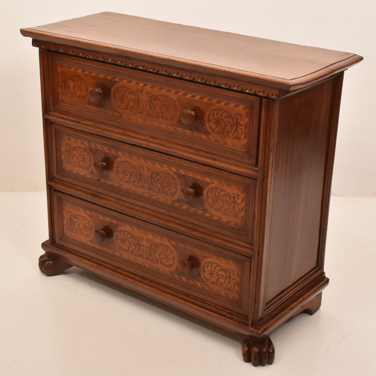 MOBILI ANTICHI, PICCOLA CASSETTIERA ANTICA, CANTERANO VENEZIANO, LEGNO INTARSIATO (COM41)-photo-3