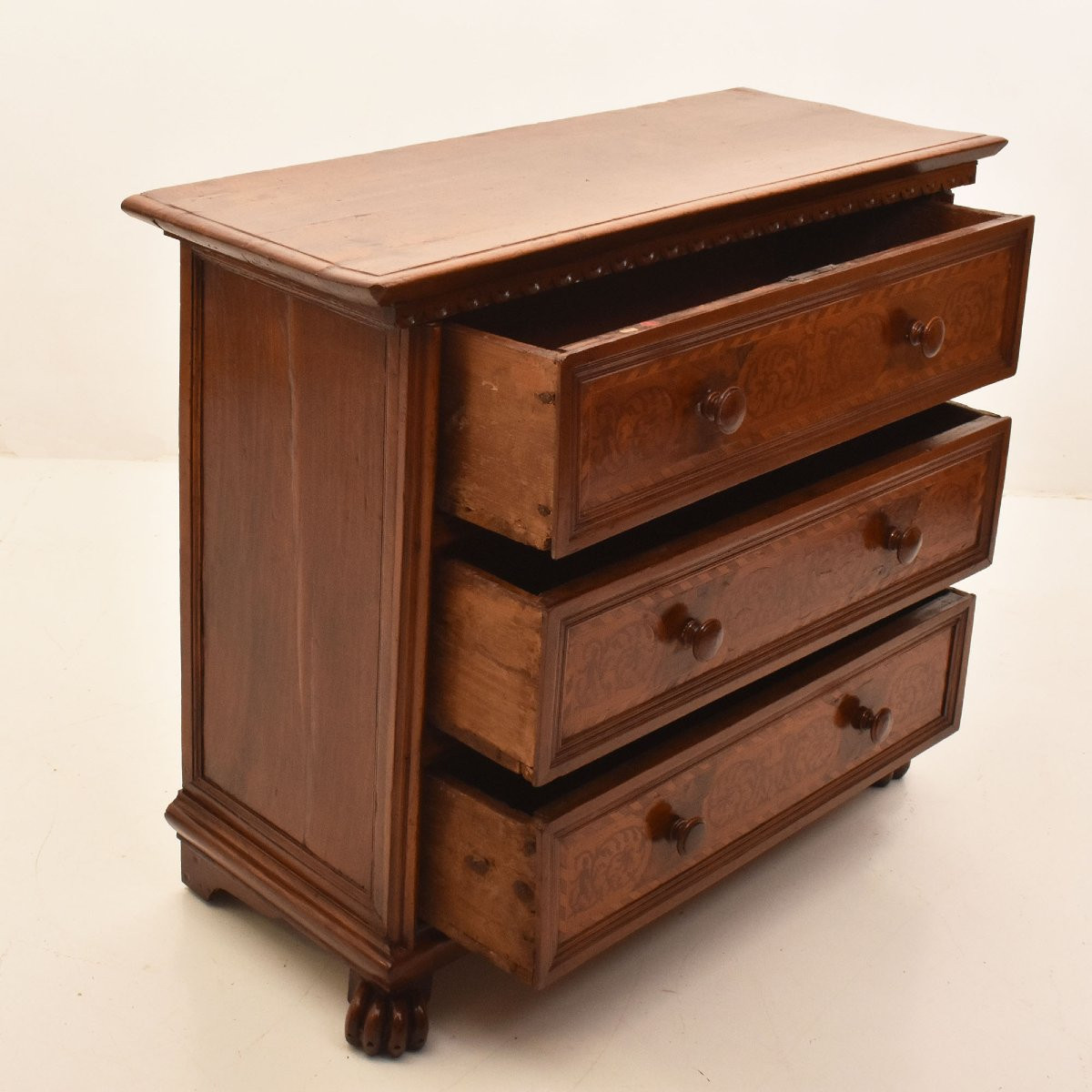 MOBILI ANTICHI, PICCOLA CASSETTIERA ANTICA, CANTERANO VENEZIANO, LEGNO INTARSIATO (COM41)-photo-4