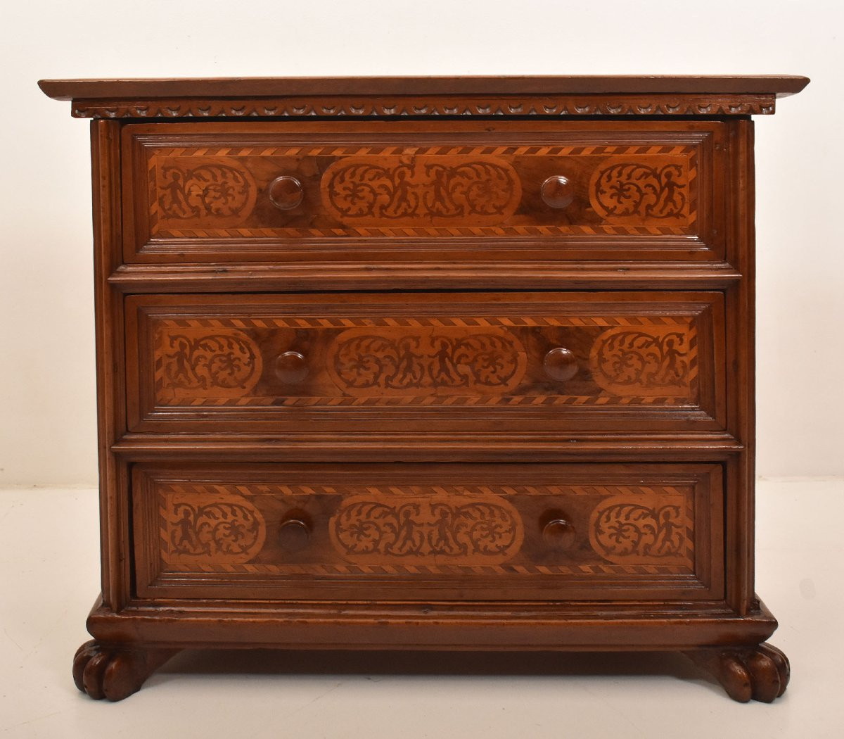 MOBILI ANTICHI, PICCOLA CASSETTIERA ANTICA, CANTERANO VENEZIANO, LEGNO INTARSIATO (COM41)-photo-1