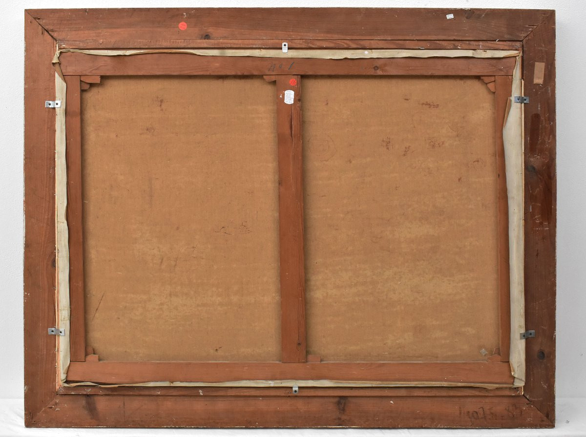 DIPINTI ANTICHI FIORI DI DELPHINIUM O SPERONELLA, ART DECO, JULIEN STAPPERS.(QF713)-photo-6