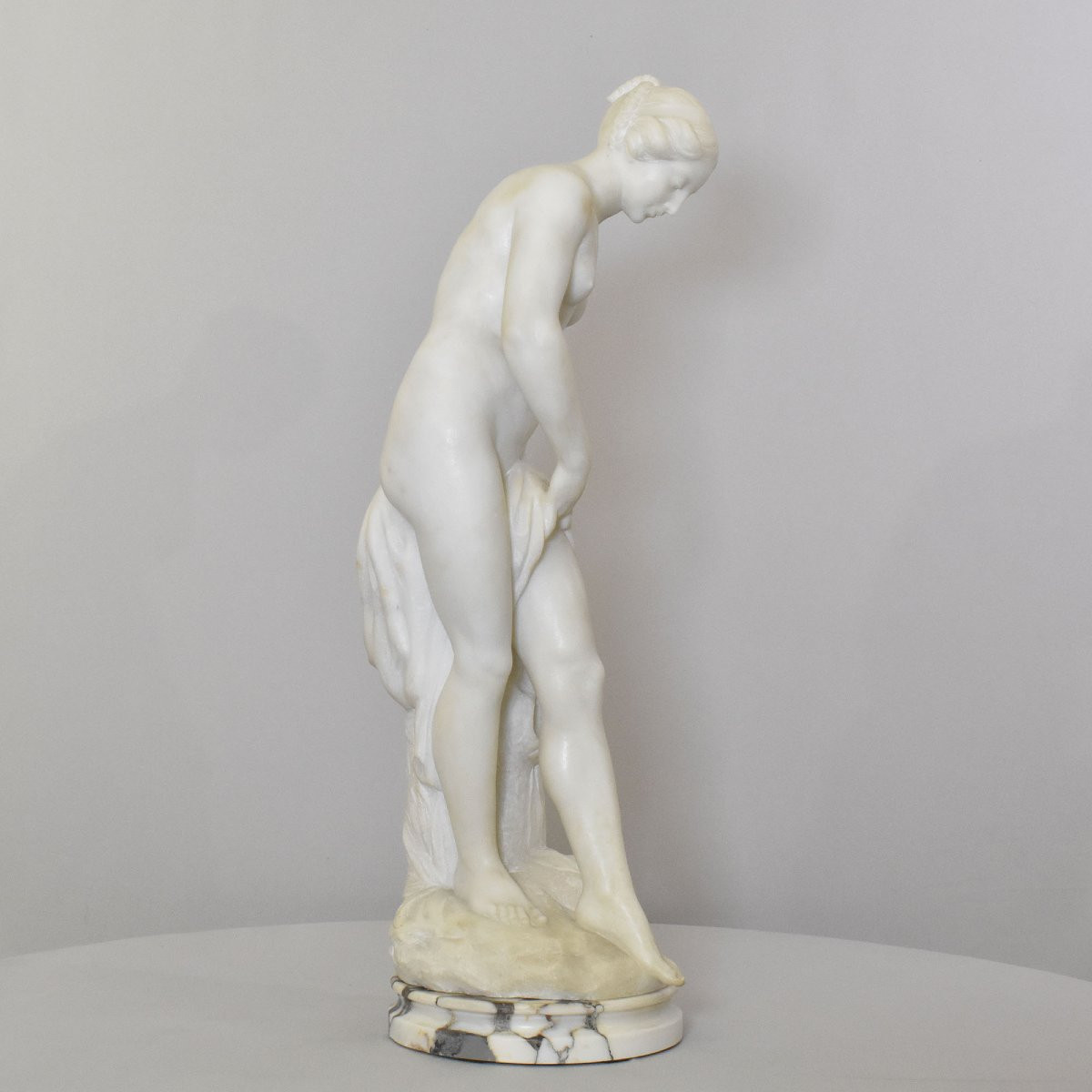 SCULTURA ANTICA  IN MARMO, SCULTURE ANTICHE DI DONNA, GUGLIELMO PUGI, FINE XIX. (STMA104)-photo-3