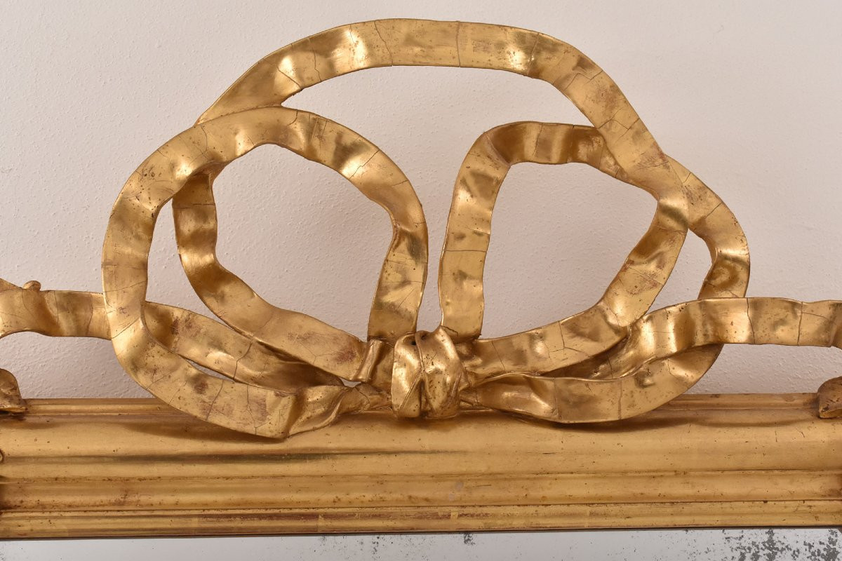 SPECCHIERE ANTICHE, SPECCHIO ANTICO CON NODO D'AMORE, CORNICE DORATA, XIX SECOLO. (SPC206)-photo-5