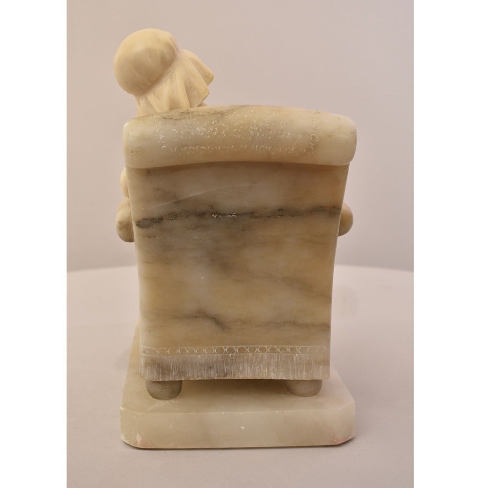 SCULTURE ANTICHE IN ALABASTRO, SCULTURA DI DONNA E CANE, GIUSEPPE GAMBOGI, XIX. (STAL105)-photo-6