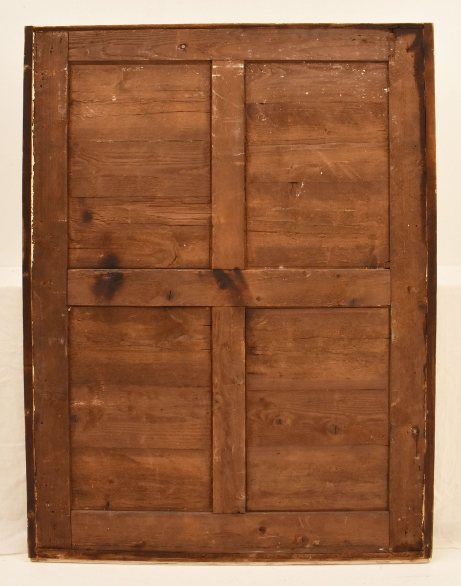 SPECCHIO ANTICO RETTANGOLARE, DECORAZIONI FLOREALI, CORNICE DORATA, XIX. (SPR207)-photo-5