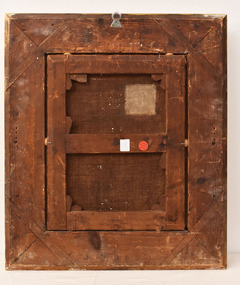 QUADRI ANTICHI, RITRATTI DI DONNA CON GATTO, OLIO SU TELA, SCENA D'INTERNO, XIX. (QR715)-photo-7