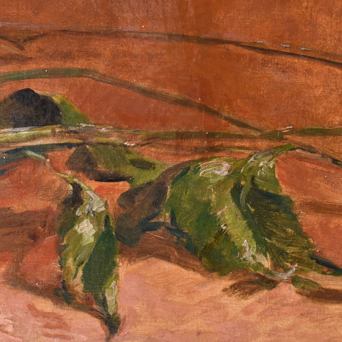 DIPINTI ANTICHI DI FIORI, NATURE MORTE CON PEONIE, OLIO SU TELA, XIX SECOLO. (QF716)-photo-3