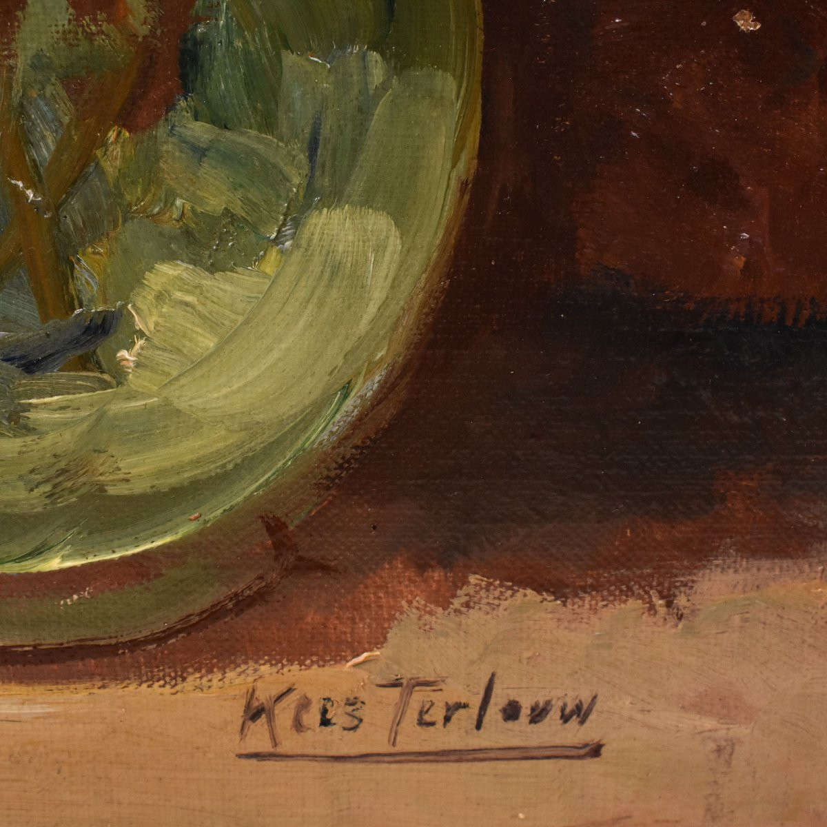 QUADRI ANTICHI, PICCOLA NATURA MORTA CON FIORI DI DALIE, OLIO SU TELA, XX SECOLO. (QF718)   -photo-5