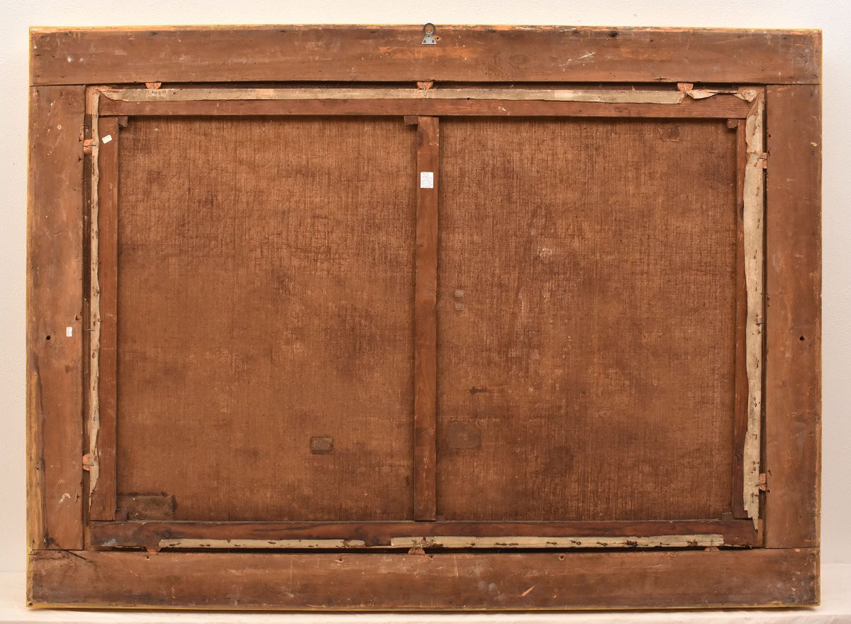 DIPINTI ANTICHI CON PAESAGGI CON MUCCHE E PASTORI, OLIO SU TELA, FINE DEL XIX SECOLO. (QP730)-photo-6