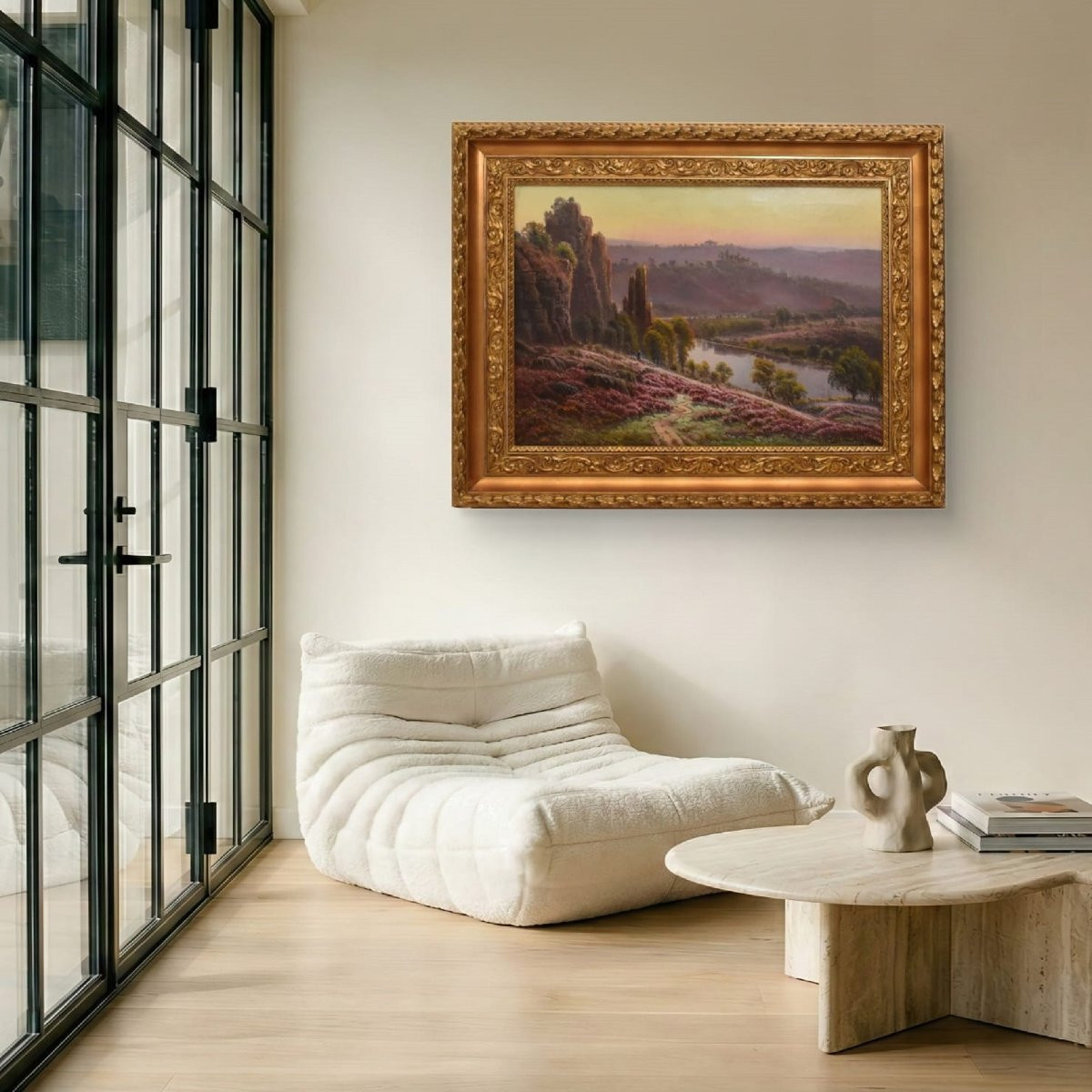 Dipinti Antichi Paesaggi, La Corrèze, Gaston Anglade, Olio Su Tela, Inizio XX Secolo. (QP733)-photo-2