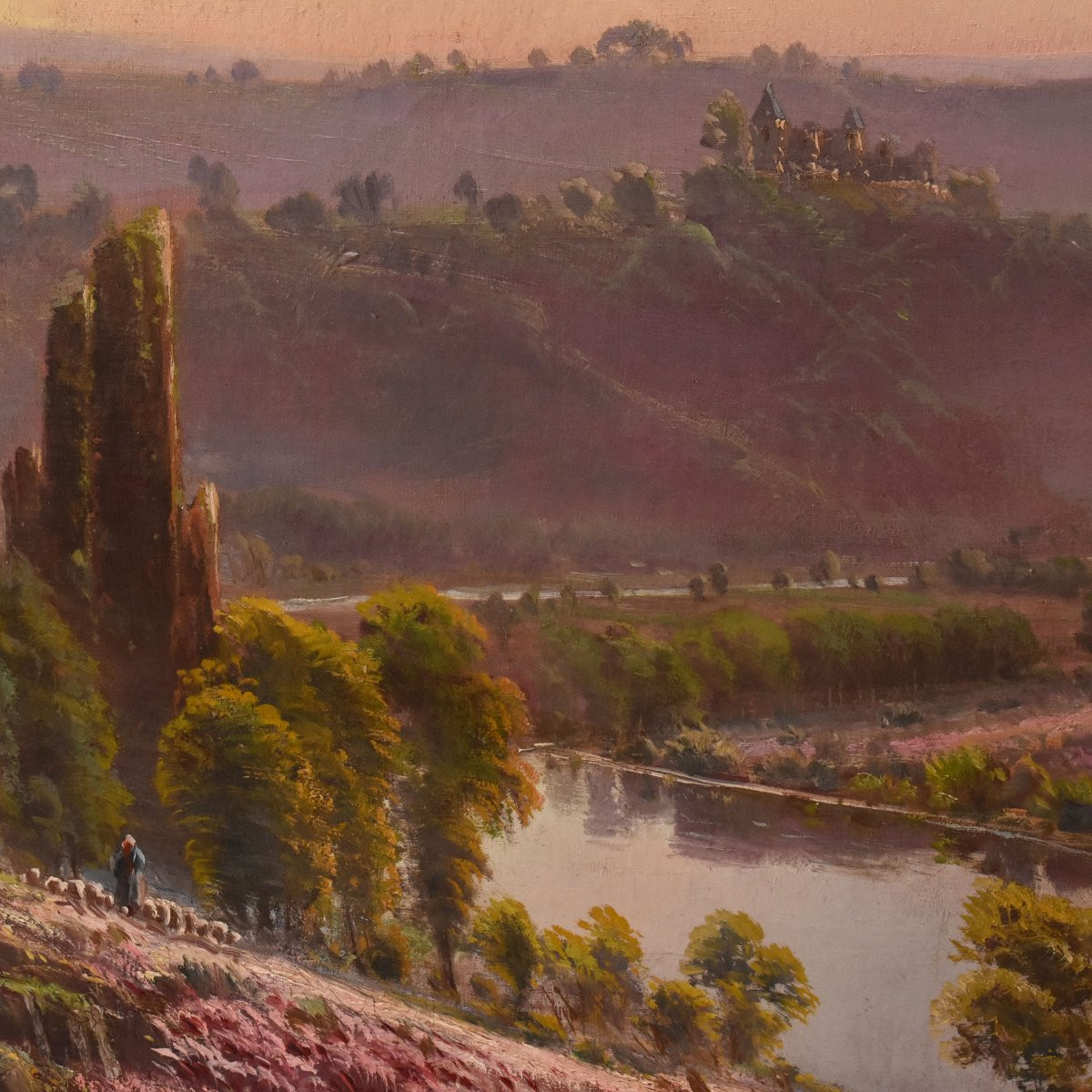 Dipinti Antichi Paesaggi, La Corrèze, Gaston Anglade, Olio Su Tela, Inizio XX Secolo. (QP733)-photo-4