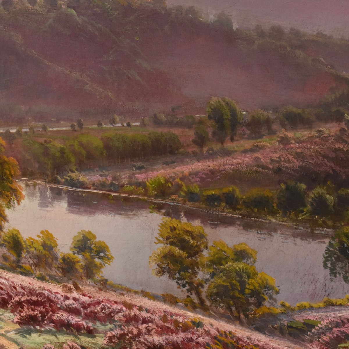 Dipinti Antichi Paesaggi, La Corrèze, Gaston Anglade, Olio Su Tela, Inizio XX Secolo. (QP733)-photo-1