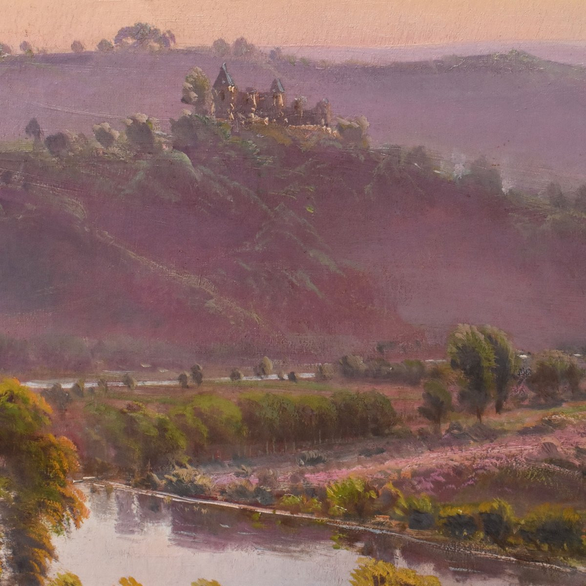 Dipinti Antichi Paesaggi, La Corrèze, Gaston Anglade, Olio Su Tela, Inizio XX Secolo. (QP733)-photo-2