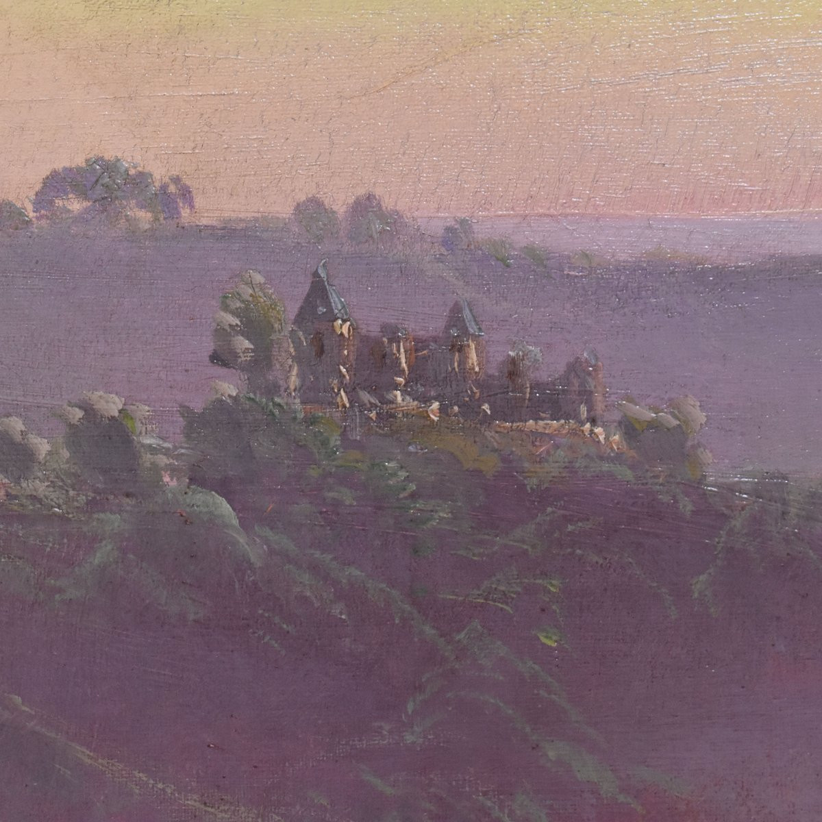 Dipinti Antichi Paesaggi, La Corrèze, Gaston Anglade, Olio Su Tela, Inizio XX Secolo. (QP733)-photo-5