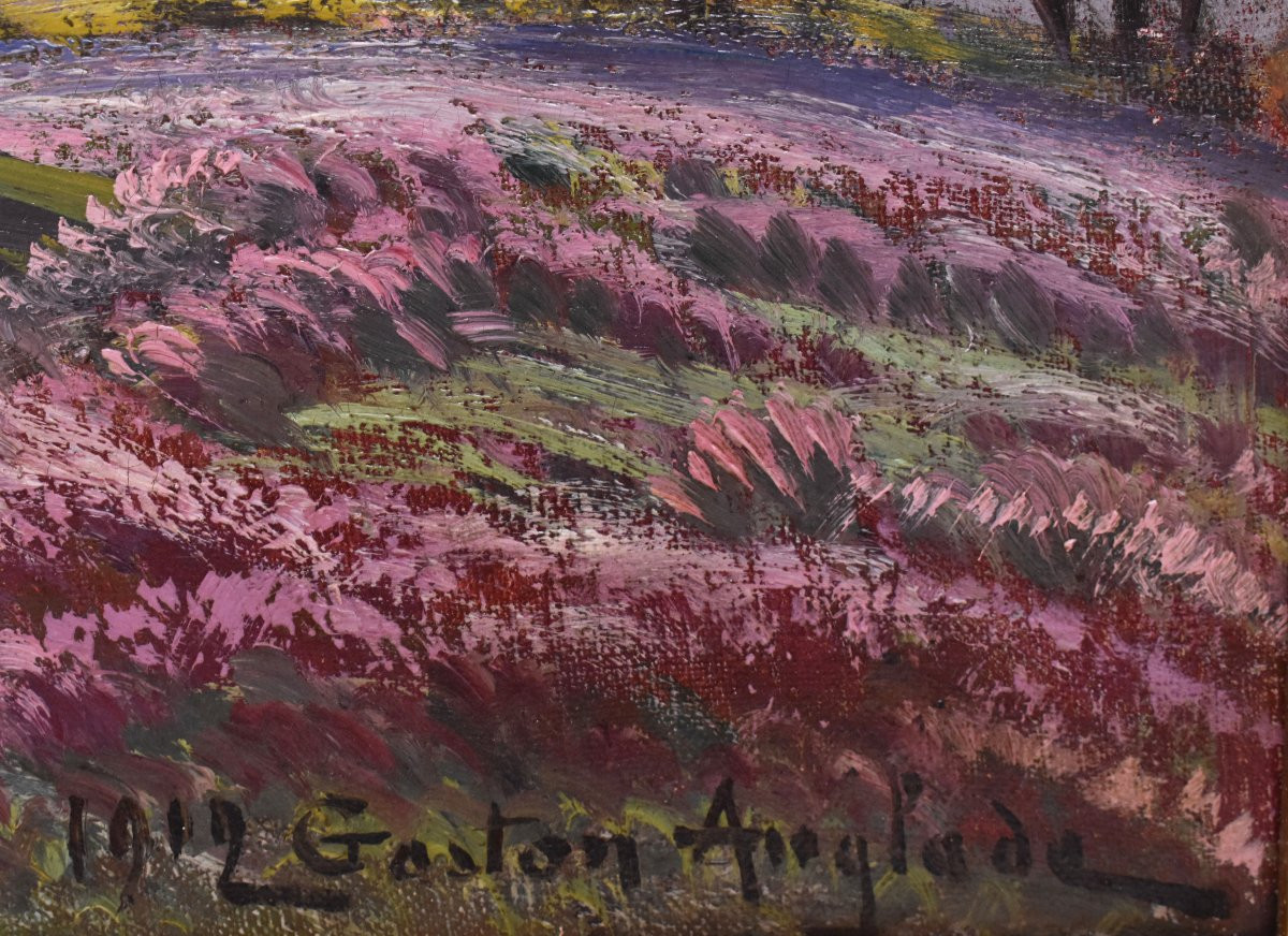 Dipinti Antichi Paesaggi, La Corrèze, Gaston Anglade, Olio Su Tela, Inizio XX Secolo. (QP733)-photo-7