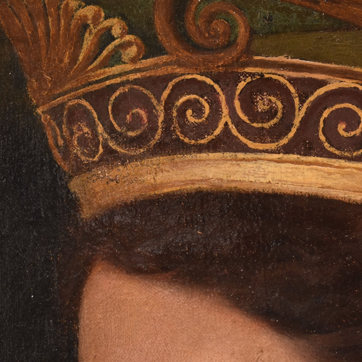 QUADRI ANTICHI, RITRATTI DI DONNA DI PROFILO NEOCLASSICA, OLIO SU TELA, OTTOCENTO. (QR 741)-photo-4