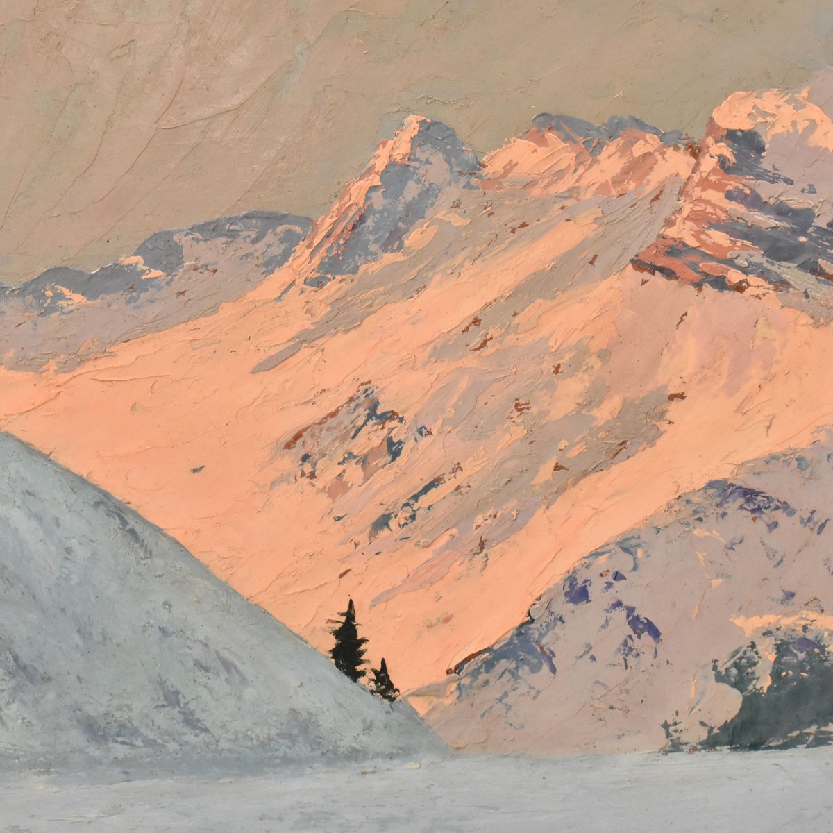 QUADRI PAESAGGI DI MONTAGNA, ALPI INNEVATE, OLIO SU TAVOLA, PRIMI DEL NOVECENTO. (QP749)-photo-1