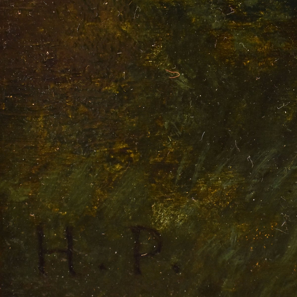 PICCOLO DIPINTO ANTICO, QUADRI PAESAGGI CON SENTIERO, SOTTO BOSCO, OLIO SU TAVOLA, 800 (QP755)-photo-3