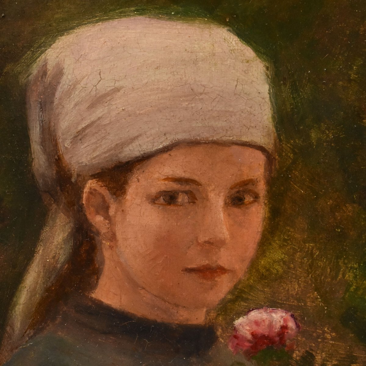 QUADRI ANTICHI, RITRATTI DI DONNA, OLIO SU TELA, EPOCA FINE OTTOCENTO. (QR757)-photo-4