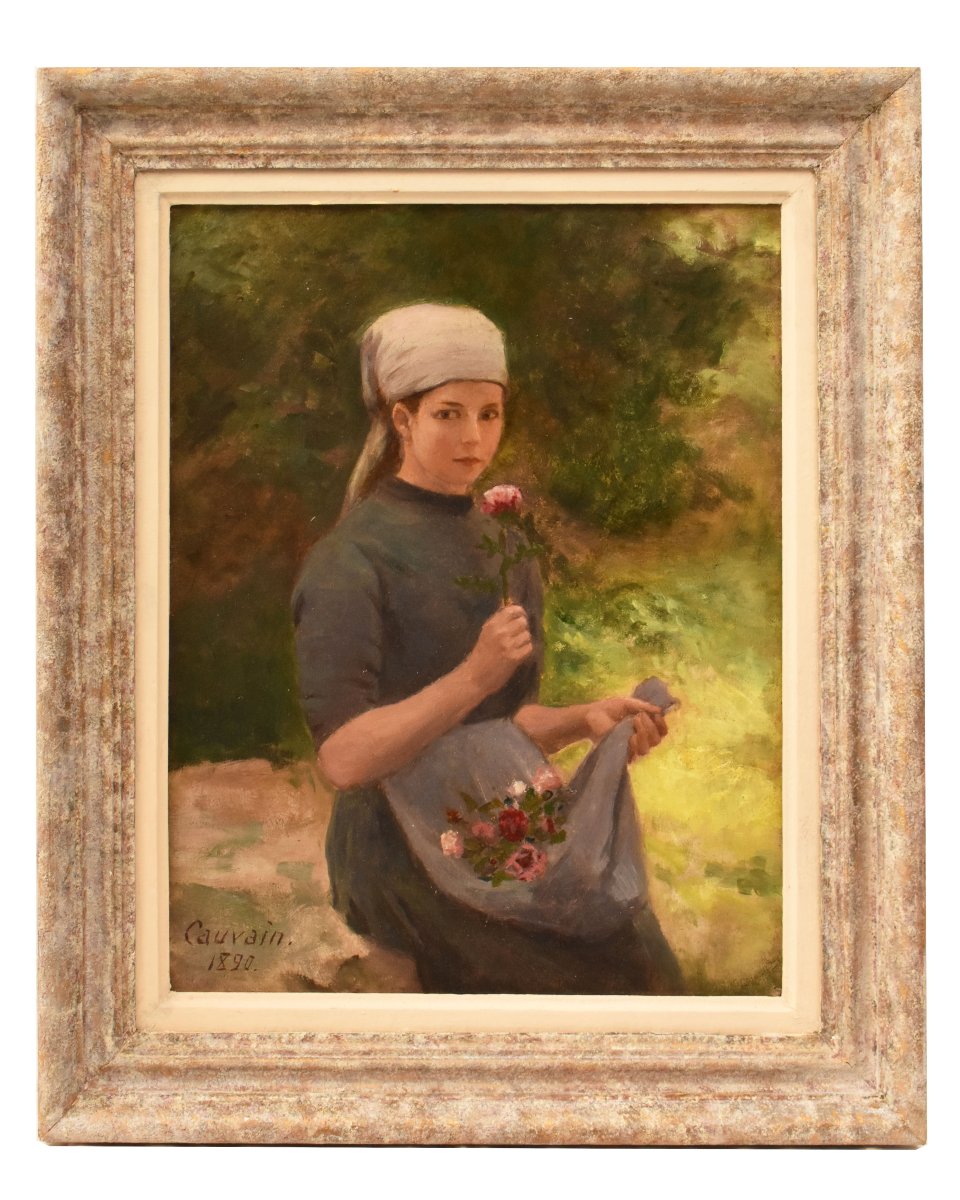 QUADRI ANTICHI, RITRATTI DI DONNA, OLIO SU TELA, EPOCA FINE OTTOCENTO. (QR757)