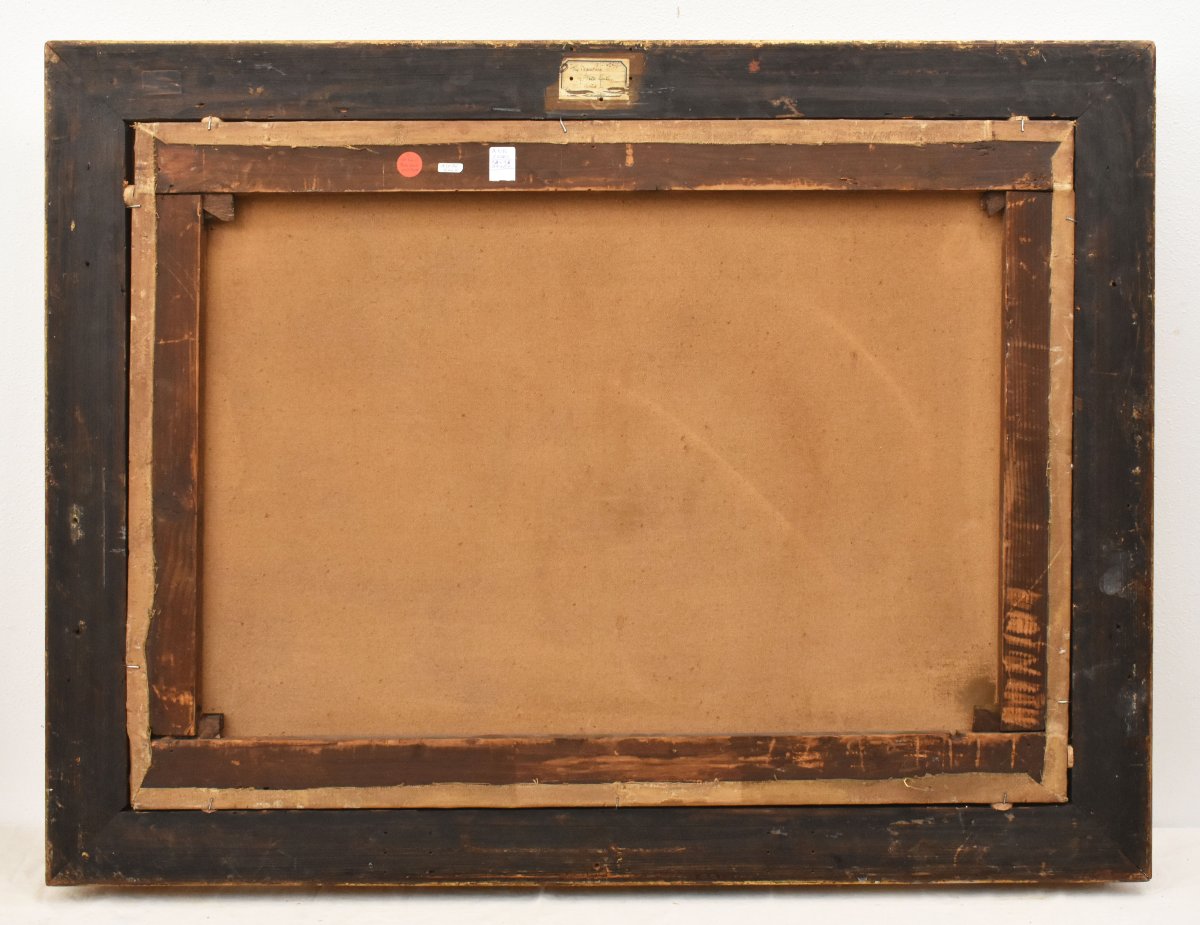 QUADRI ANTICHI, RITRATTI DI INTERNO, PITTURA DI GENERE ITALIANA, OLIO SU TELA, XIX (QR760)-photo-6