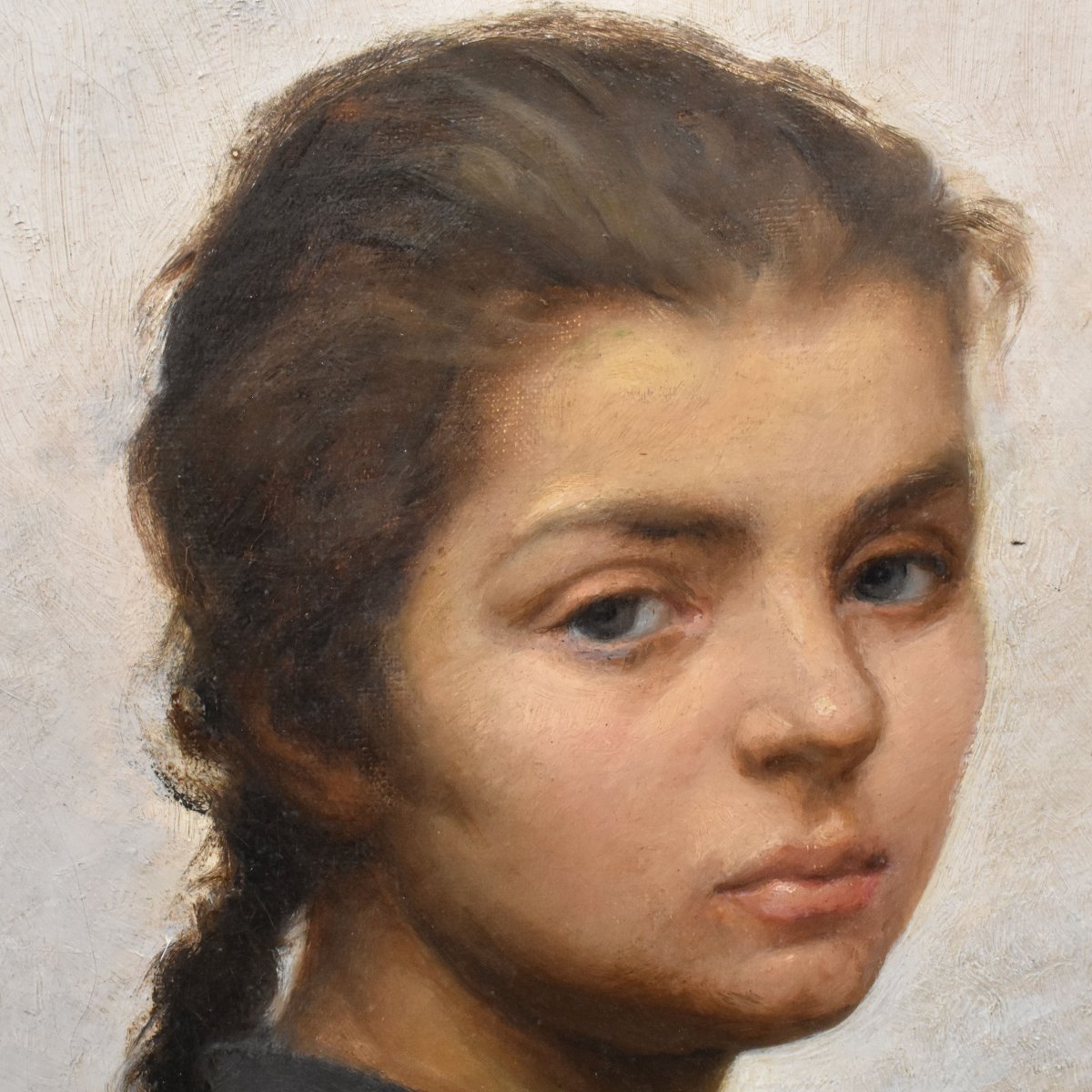 QUADRI ANTICHI, RITRATTI DI DONNA, OLIO SU TELA, EPOCA FINE OTTOCENTO. (QR769)-photo-1