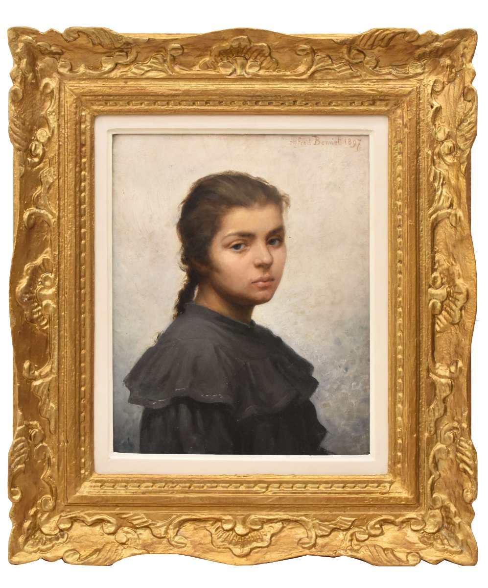 QUADRI ANTICHI, RITRATTI DI DONNA, OLIO SU TELA, EPOCA FINE OTTOCENTO. (QR769)