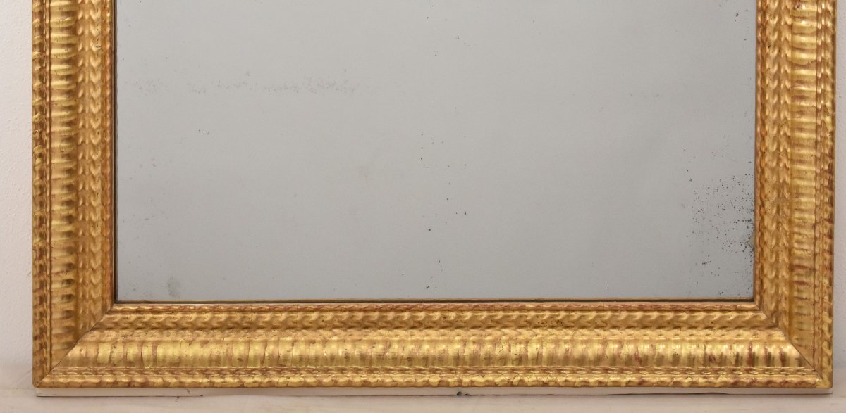 SPECCHIO ANTICO RETTANGOLARE, SPECCHIERA  ANTICA, CORNICE DORATA IN FOGLIA DI ORO, XIX (SPR209)-photo-1