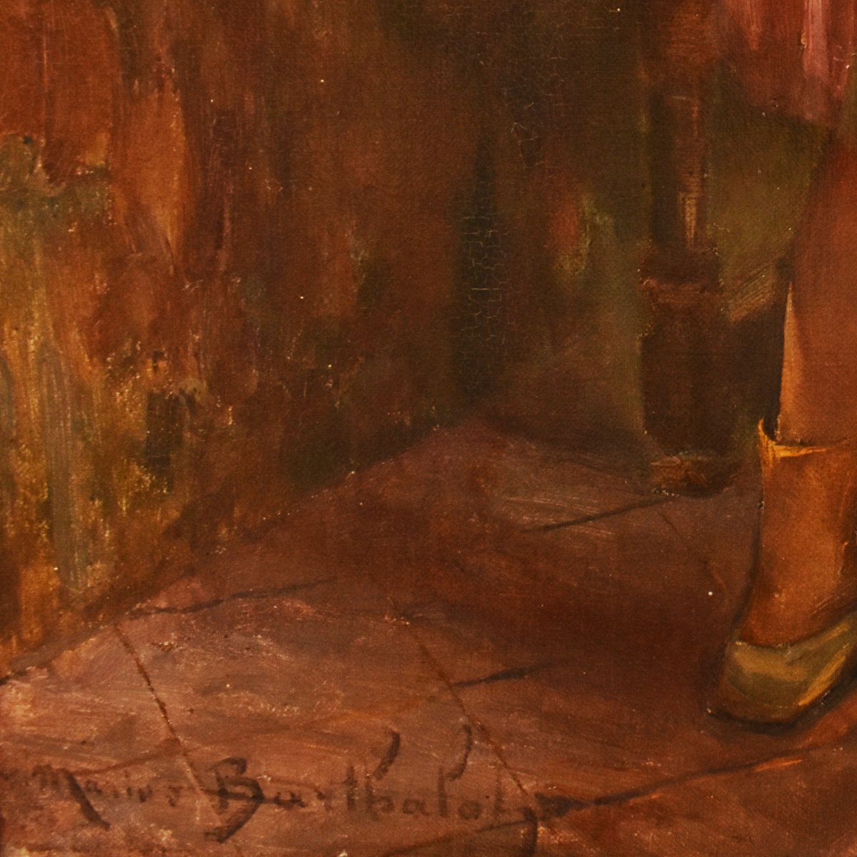 QUADRI ANTICHI, RITRATTI DI INTERNO, PITTURA CON FIGURE FEMMINILI, OLIO SU TELA (QR772)-photo-5