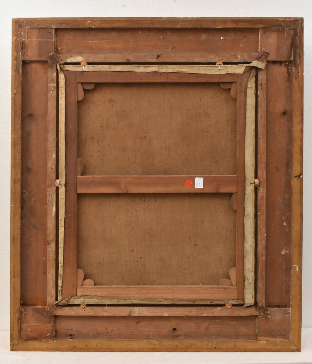 QUADRI ANTICHI, RITRATTI DI INTERNO, PITTURA CON FIGURE FEMMINILI, OLIO SU TELA (QR772)-photo-6