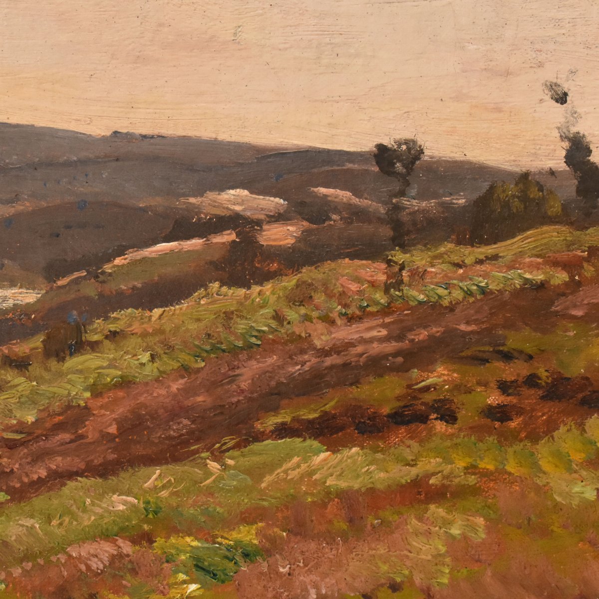 DIPINTI ANTICHI, PAESAGGIO RURALE FRANCESE, OLIO SU TELA, INIZIO XX SECOLO. (QP773)-photo-1
