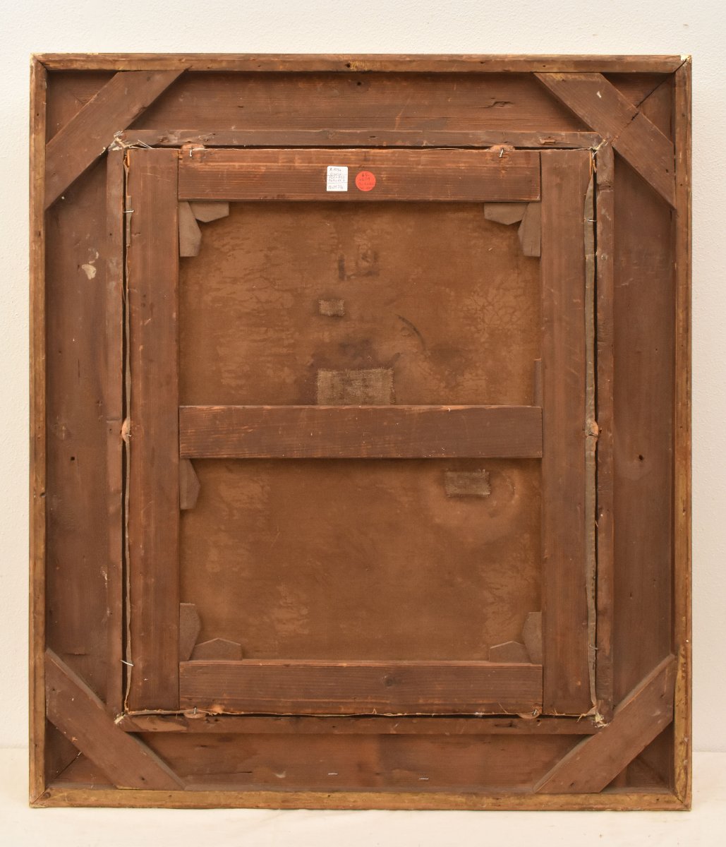 NATURA MORTA CON PRUGNE, QUADRI ANTICHI, OLIO SU TELA, FINE DEL XIX SECOLO. (QNM776)-photo-6