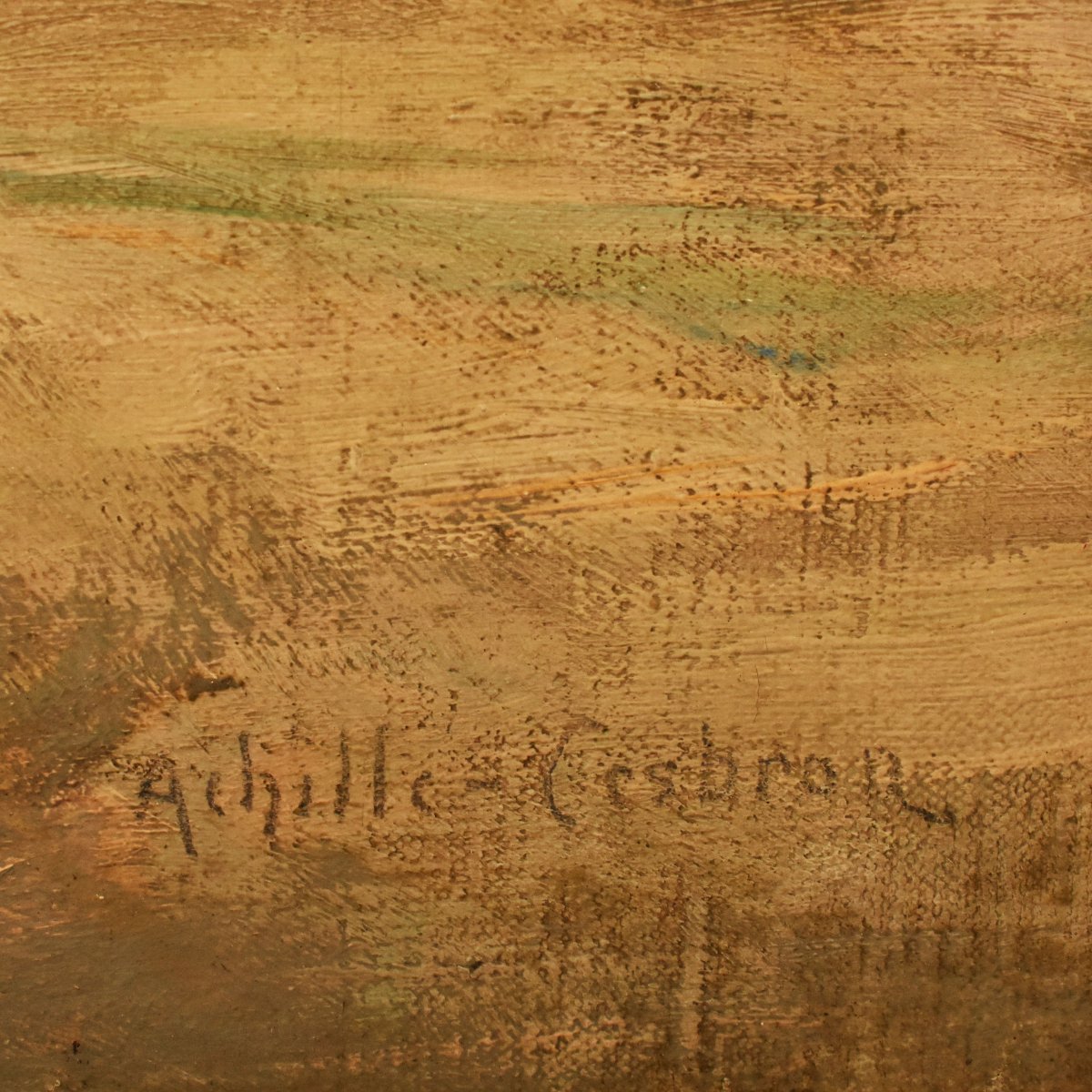 QUADRO ANTICO, JETÈ DE ROSES, ACHILLE CESBRON, NATURA MORTA ROSE, OLIO SU TELA, XIX (QF782)-photo-4