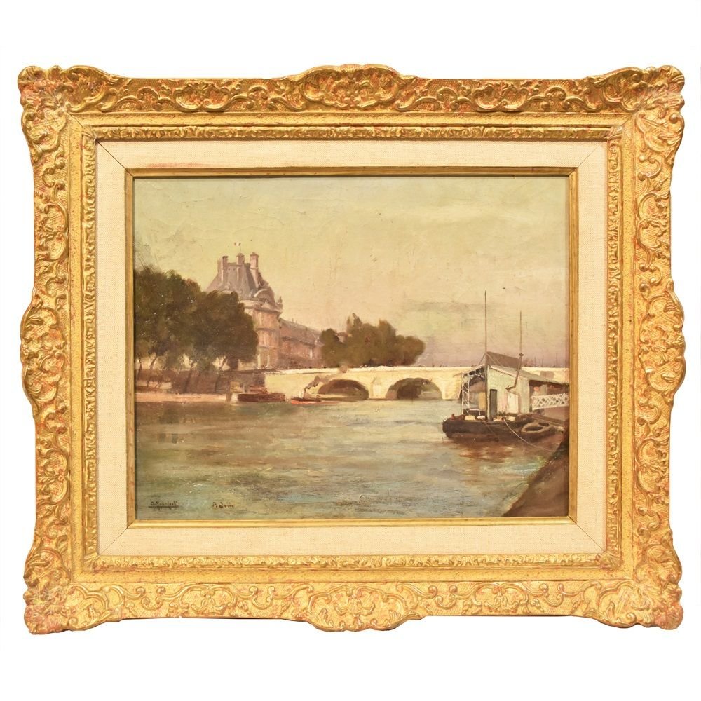 Peinture paysage, Pont Neuf,  XIXè siècle. (QP 228) 