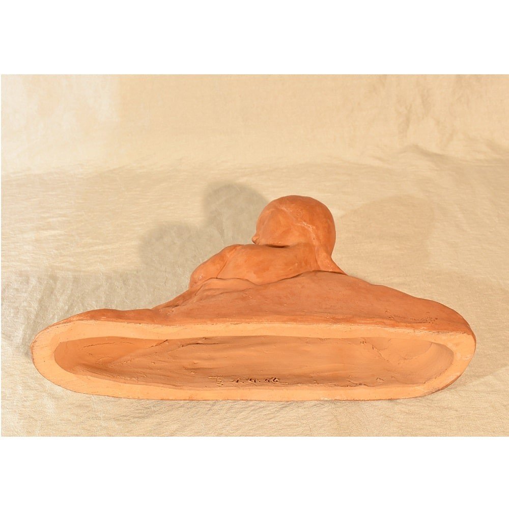 Sculptures En Terre Cuite, Maternité, Art Déco, Signè Gennarelli. (STTE60)-photo-5