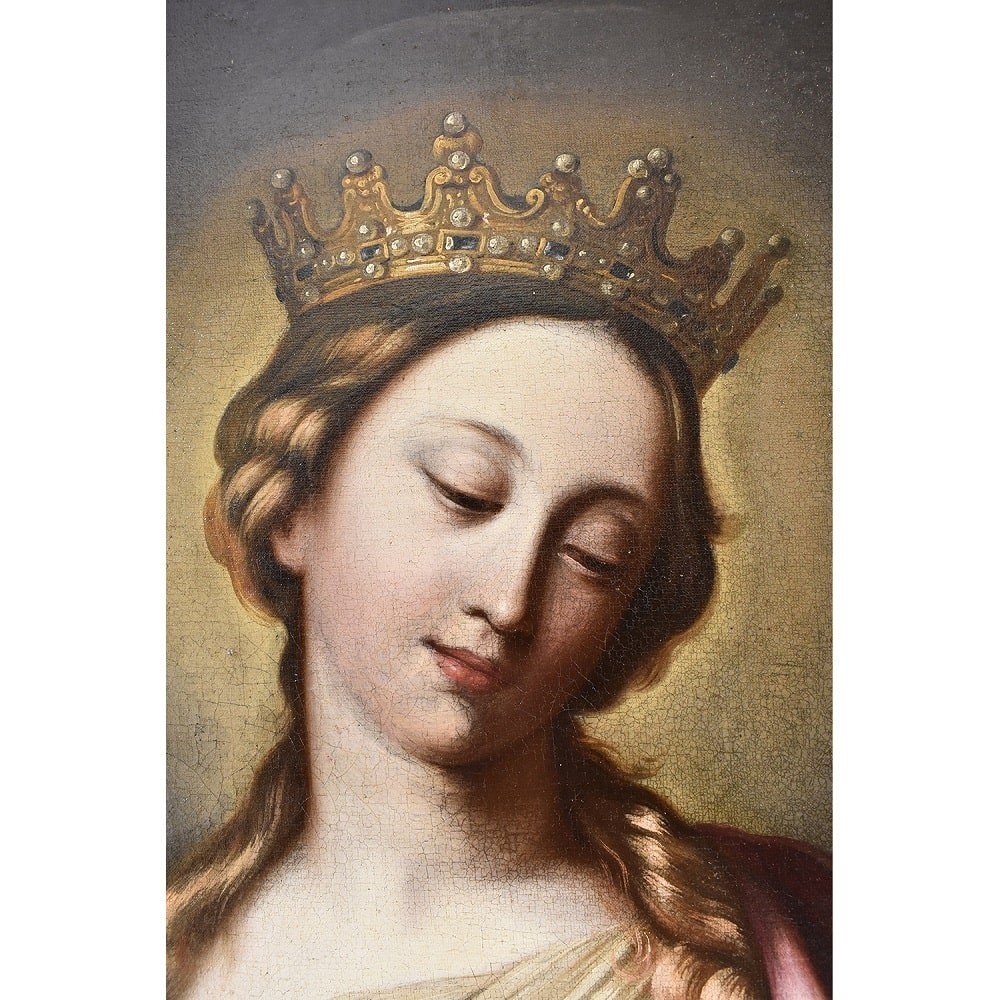 QUADRI ANTICHI, QUADRO RELIGIOSO, SANTA CATERINA, EPOCA 1700, OLIO SU TELA. (QREL 338)   -photo-1
