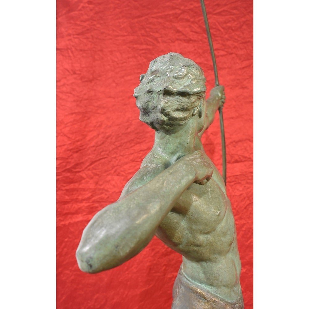 Sculptures Art Déco En Antimoine, Archer, Jean De Roncourd. (STAN67)-photo-5