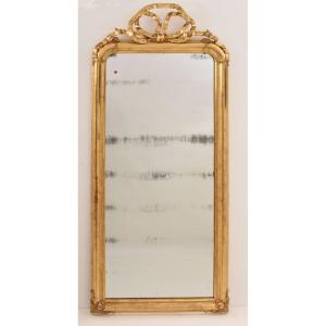 SPECCHIERE ANTICHE, SPECCHIO ANTICO CON NODO D'AMORE, CORNICE DORATA, XIX SECOLO. (SPC206)