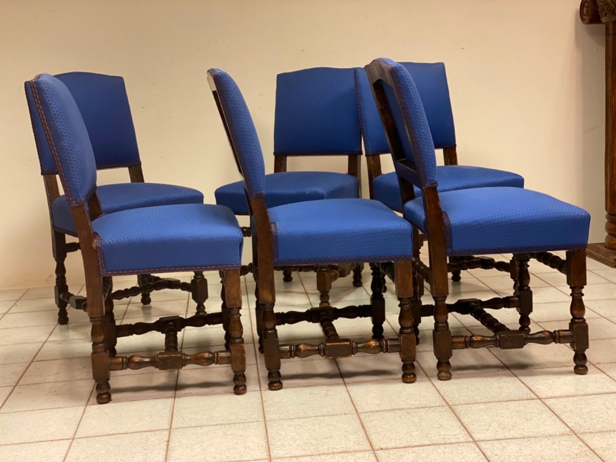 Gruppo di sei sedie a rocchetto Lombarde . XVIII secolo-photo-3