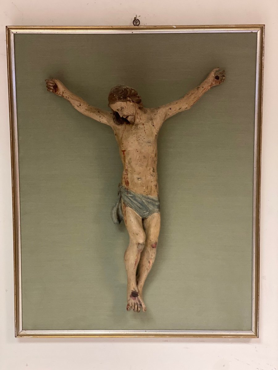 Cristo ligneo scolpito laccato dipinto . Scuola centro Italia inizio 700-photo-2
