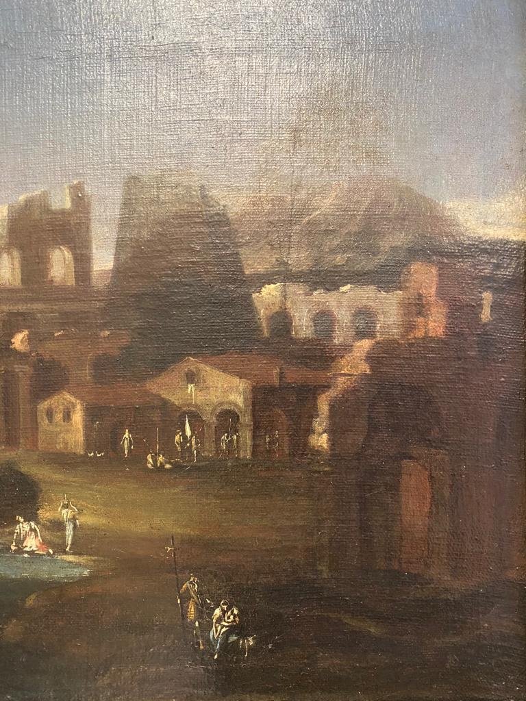 Paesaggio con rovine e personaggi .Alessio de Marchis (Napoli 1684- Urbino1752)-photo-2