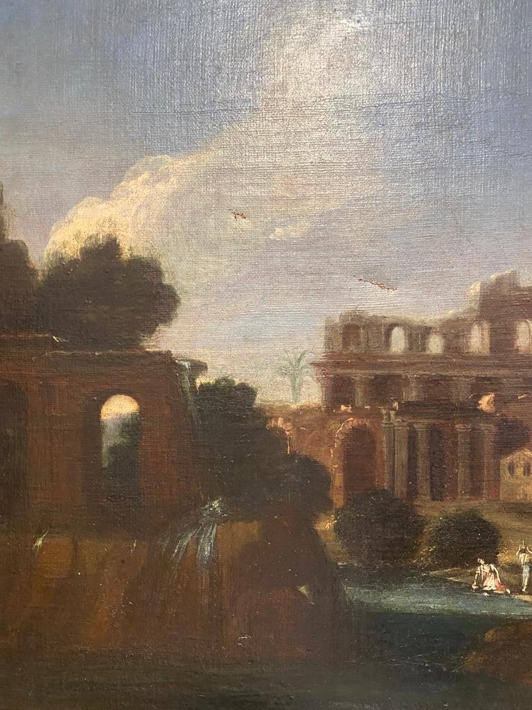 Paesaggio con rovine e personaggi .Alessio de Marchis (Napoli 1684- Urbino1752)-photo-3
