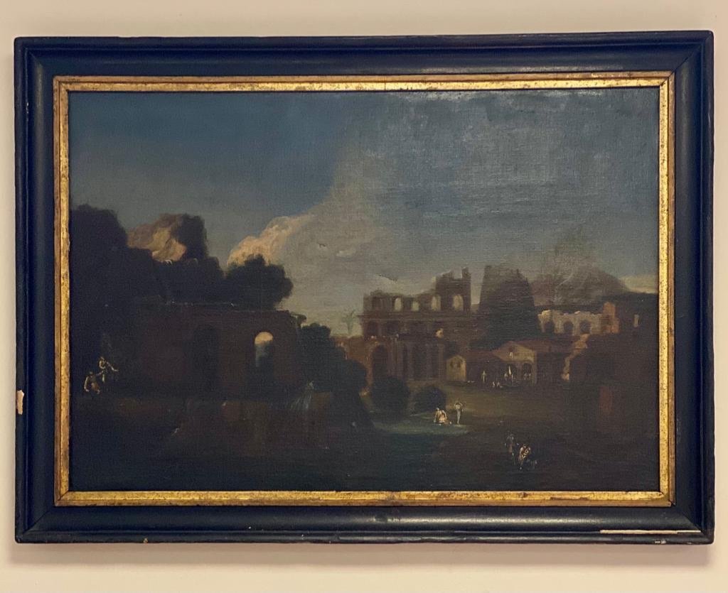 Paesaggio con rovine e personaggi .Alessio de Marchis (Napoli 1684- Urbino1752)-photo-3