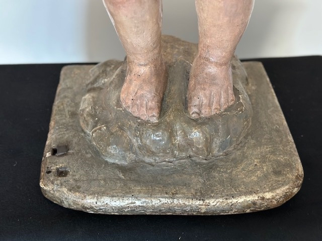 Angelo ligneo con le ali . Centro Italia epoca 600. Altezza 78 cm-photo-6