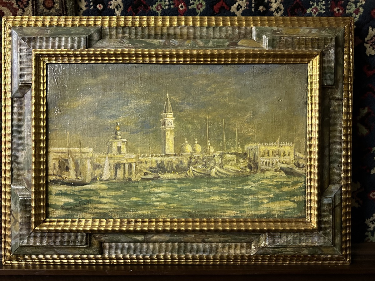 Olio su tela. Venezia. Firmata. XIX secolo-photo-1
