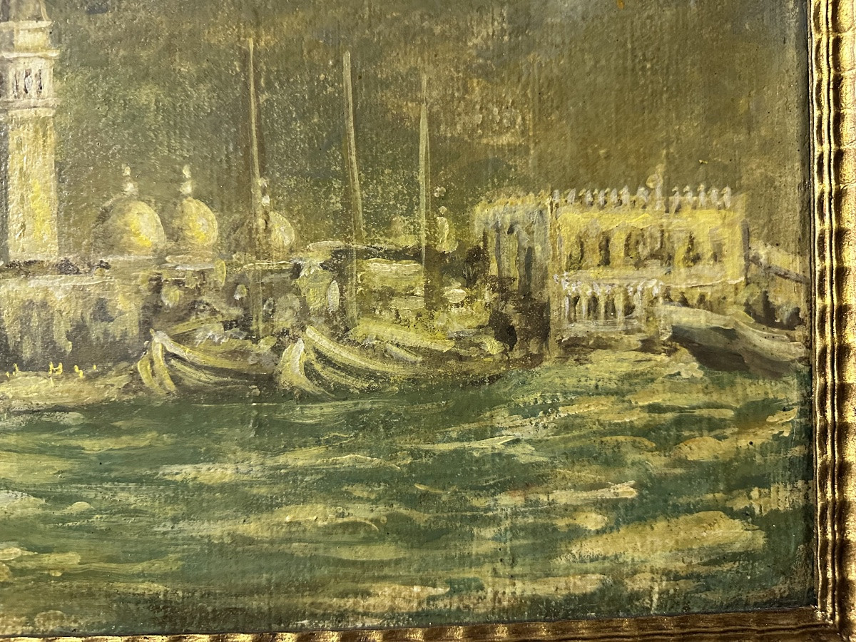 Olio su tela. Venezia. Firmata. XIX secolo-photo-2