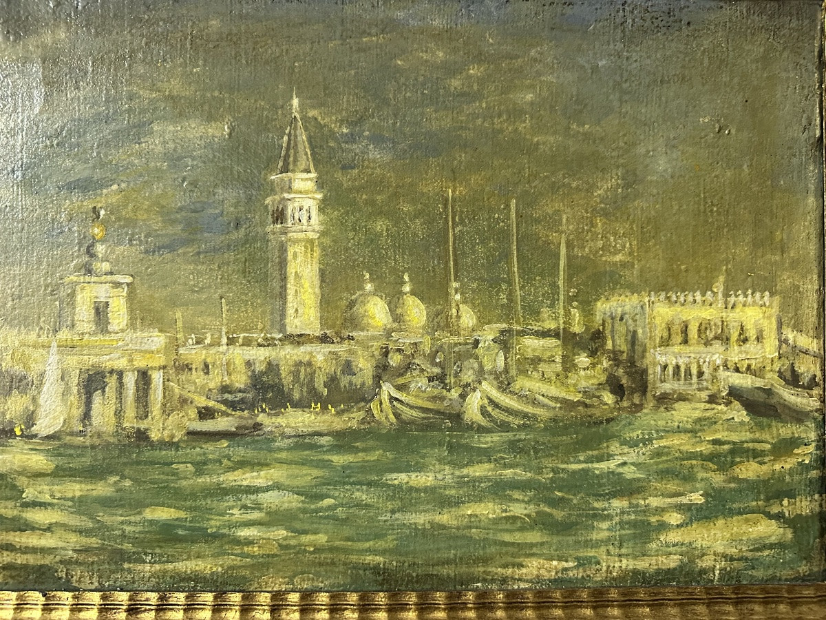 Olio su tela. Venezia. Firmata. XIX secolo-photo-3